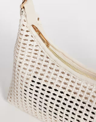 LUNESSA weave 90's shoulder bag in cream