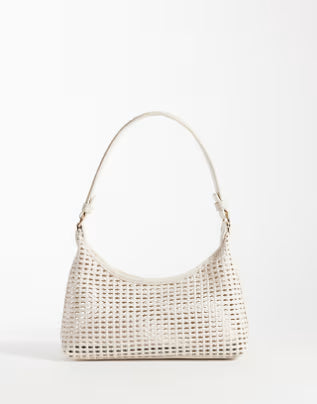LUNESSA weave 90's shoulder bag in cream