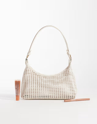 LUNESSA weave 90's shoulder bag in cream