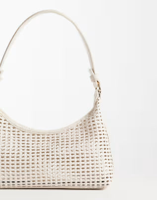 LUNESSA weave 90's shoulder bag in cream