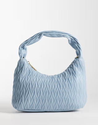 Accessorize quilt handheld shoulder bag in light blue
