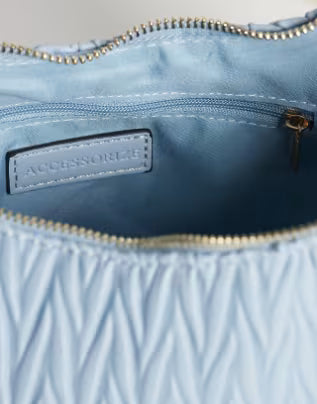 Accessorize quilt handheld shoulder bag in light blue