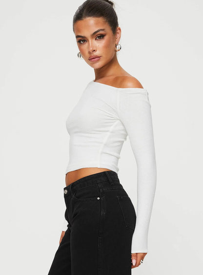 Elegant Off-Shoulder Long Sleeve Top