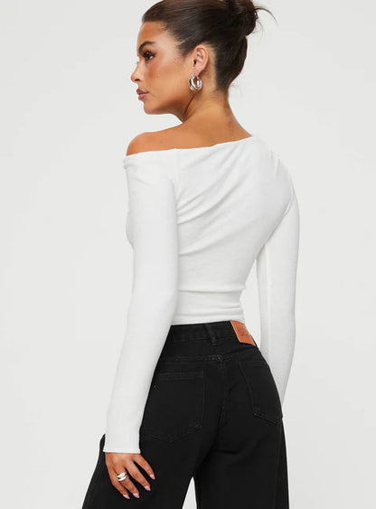 Elegant Off-Shoulder Long Sleeve Top